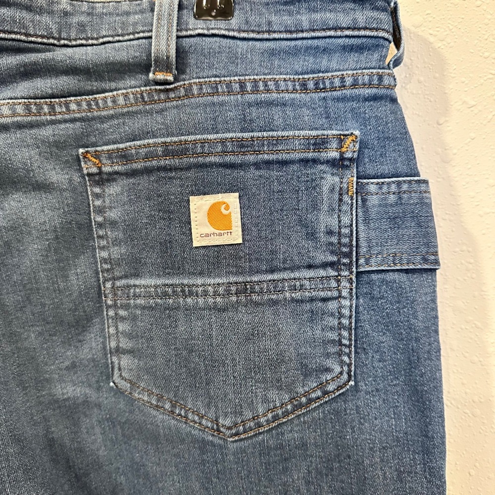Carhartt Jeans Women 18 Tall Blue Relaxed Straight Leg Utility Workwear Denim - Picture 5 of 16